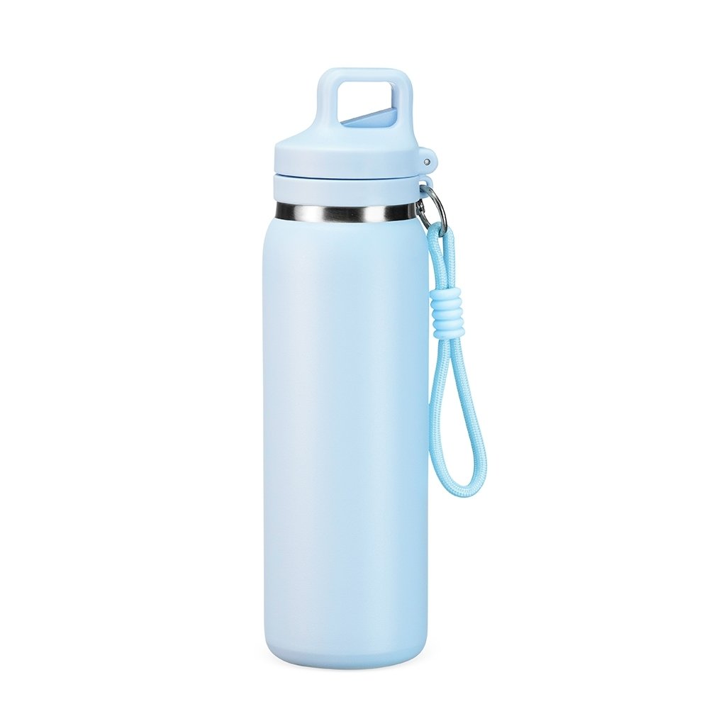 Garrafa Térmica Personalizável 600 ml em Inox com Canudo e Mosquetão com Tampa - Imagem 2