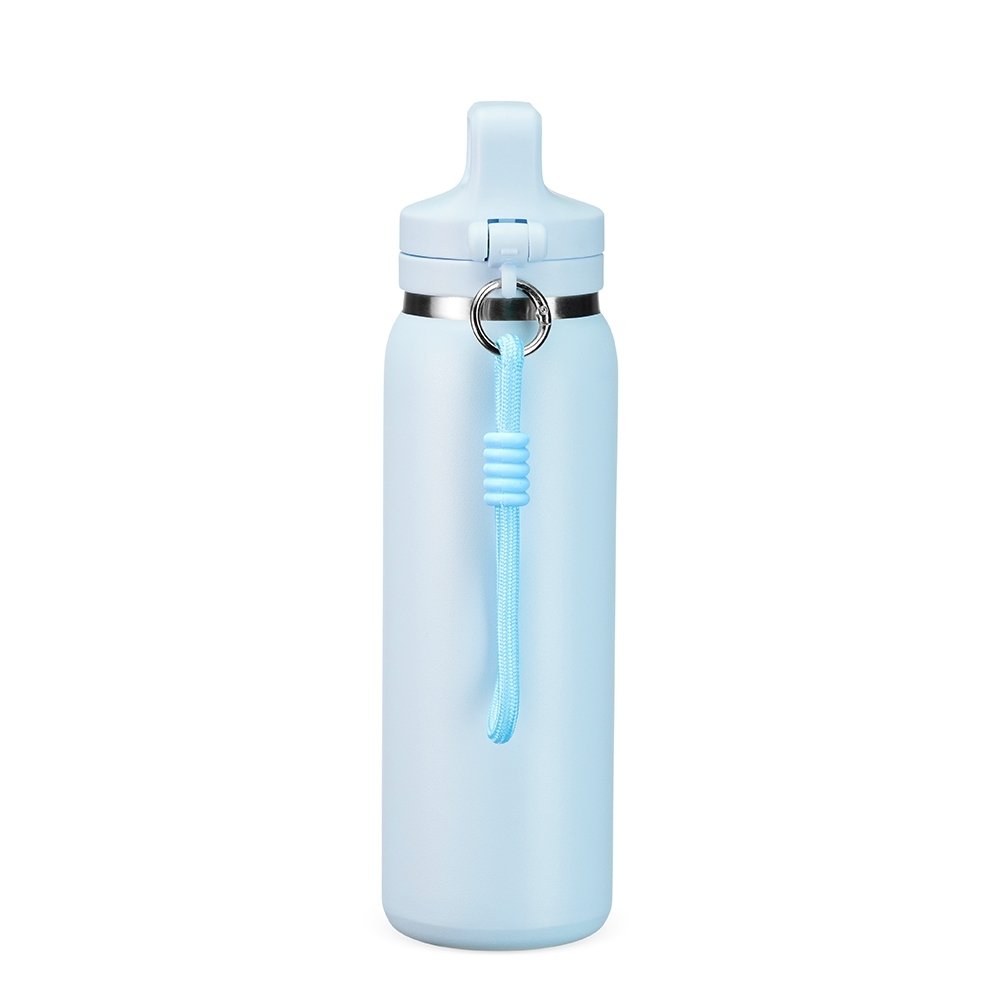 Garrafa Térmica Personalizável 600 ml em Inox com Canudo e Mosquetão com Tampa - Imagem 4