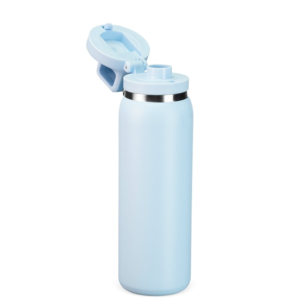 Garrafa Térmica Personalizável 600 ml em Inox com Canudo e Mosquetão com Tampa - Imagem 6