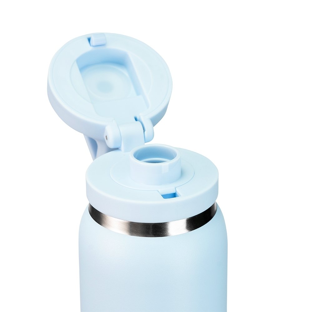 Garrafa Térmica Personalizável 600 ml em Inox com Canudo e Mosquetão com Tampa - Imagem 9