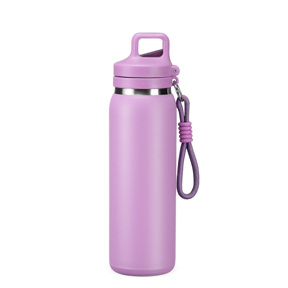 Garrafa Térmica Personalizável 600 ml em Inox com Canudo e Mosquetão com Tampa - Imagem 20