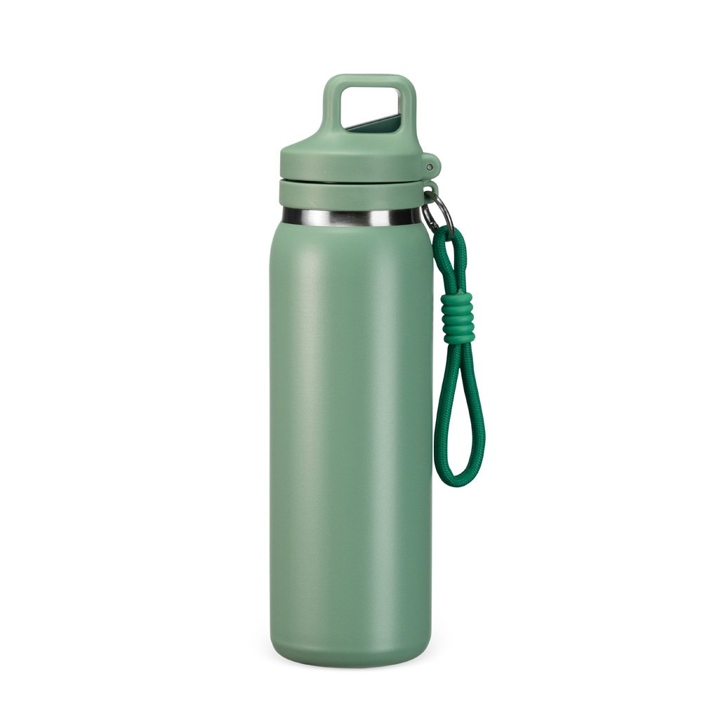 Garrafa Térmica Personalizável 600 ml em Inox com Canudo e Mosquetão com Tampa - Imagem 21